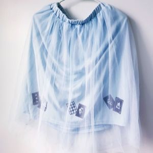 NWT Disneyland Alice in Wonderland Japan Light Blue Princess Tulle Midi Skirt